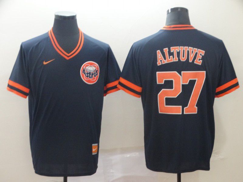 Men Houston Astros #27 Altuve Blue Game Throwback Nike 2022 MLB Jersey->cleveland indians->MLB Jersey